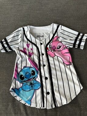 Kids' Disney Stitch Baseball-Style Button-Up Top